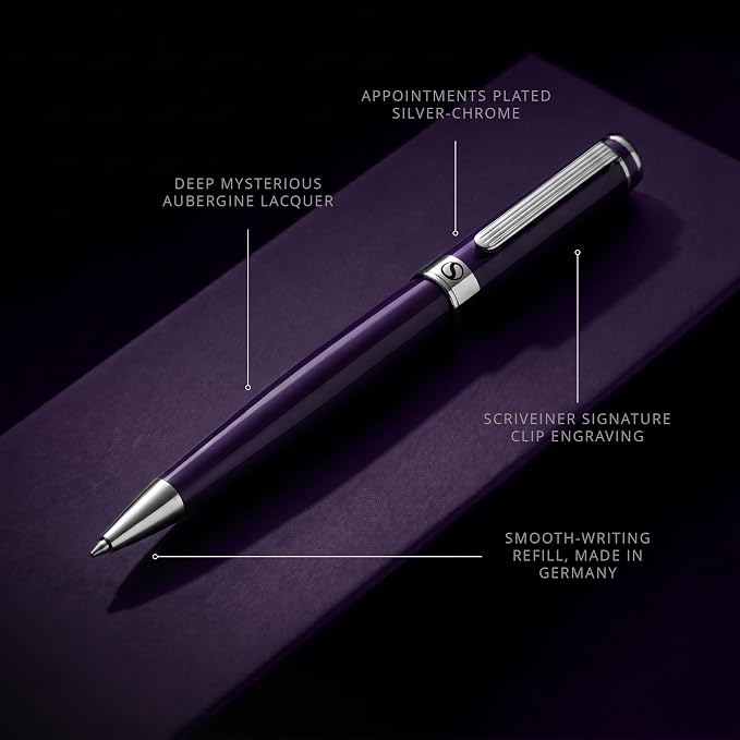 Scriveiner Aubergine Lacquer Ballpoint Pen - Image 4