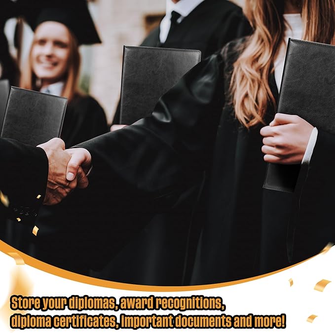 Tenare 20 Pcs Black Leather Certificate Holder 8.5 x 11 PU Phd Bachelor Master - Image 7