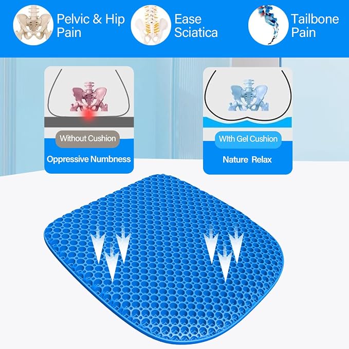 Large Gel Seat Cushion for Long Sitting - Image 5