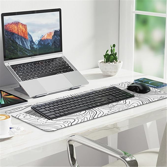 Gaming Mouse Pad Large 31.5 x 11.8in Topographic Keyboard Pad Mouse Pad - Image 4