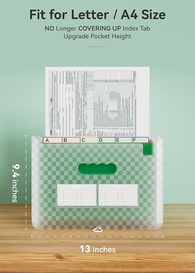 ABC life 26-Pocket Accordion File Organizer, Expandable Monthly Bill & Receipt - Image 3