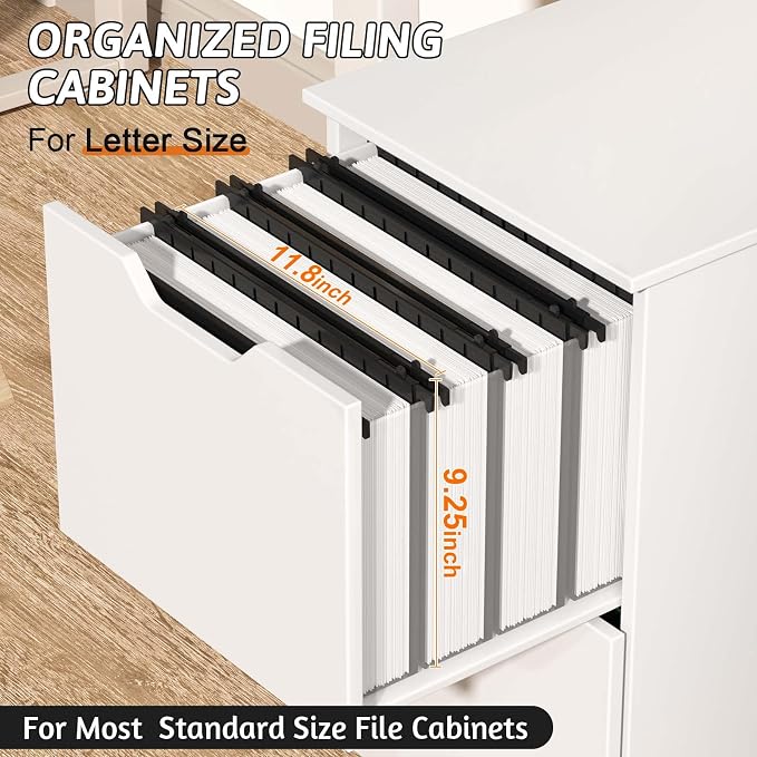 Extra Capacity Plastic Hanging File Folder Letter Size, 12 Pack Reinforced Hang - Image 3