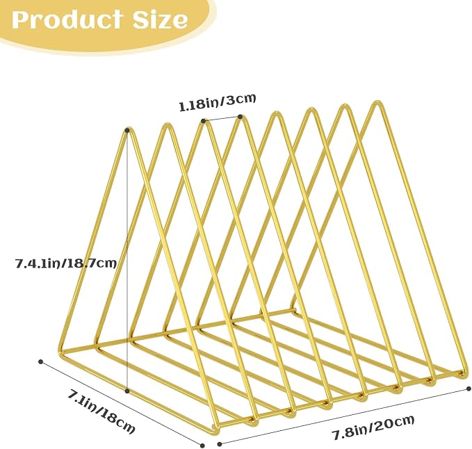 Urban Deco Triangle Desk Organizers Metal Wire Magazine Holder 7 Sections - Image 5