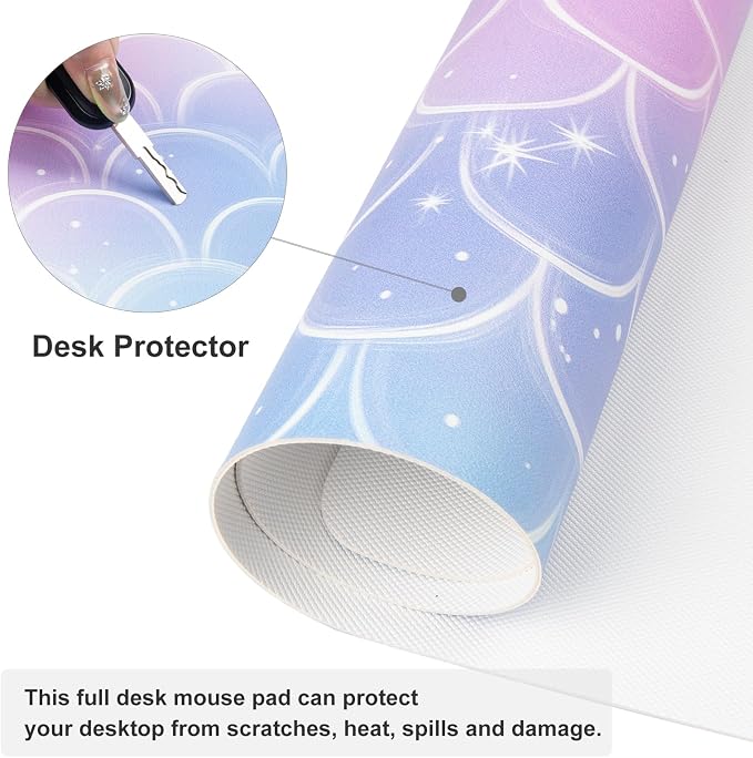QiyI Multifunctional Office Desk Pad, Water-Resistant PU Leather Mouse Pad - Image 5