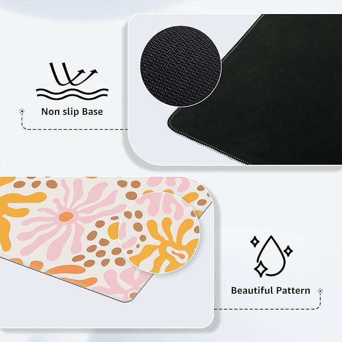 iCasso Desk Matt for Desktop, Cute Desk Pad Mat, XXL Large Mouse Pad, Anti-Slip - Image 4