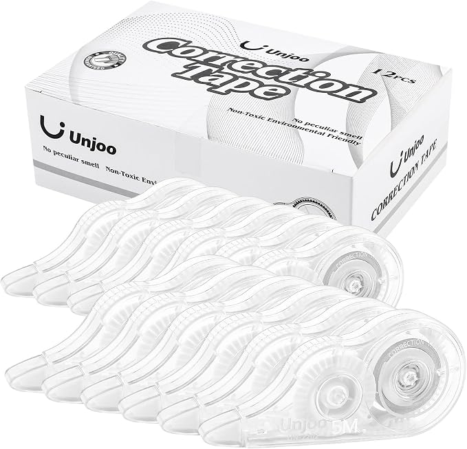 Unjoo White Correction Tape, For school, Office | Easy To Use Applicator for by Unjoo