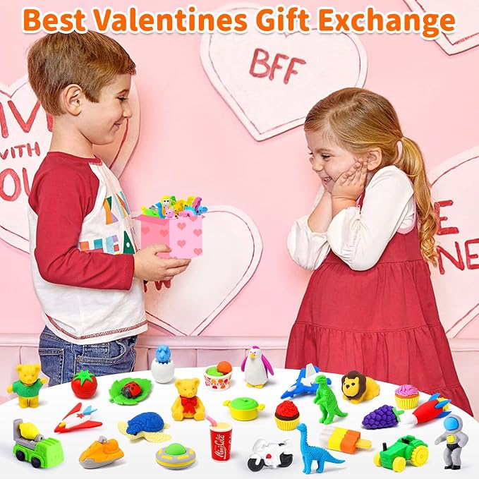 40 Pack Animal Erasers for Kids Bulk Desk Pets Classroom Prizes Treasure Box - Image 9