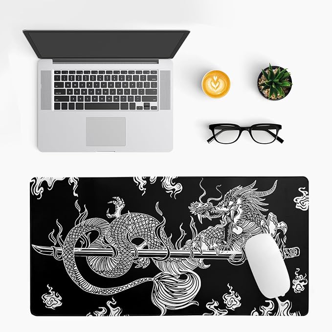 Dragon Gaming Mouse Pad Black Large Mouse Pad - Image 3