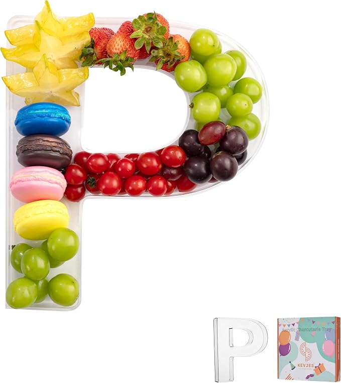 11" Clear Acrylic Letter & Number Charcuterie Tray-Reusable Fillable Alphabet by kevjes