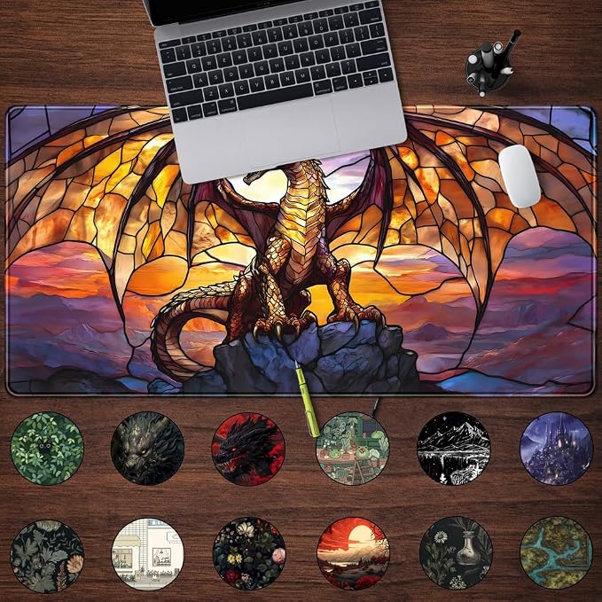 Dragon Desk Mat Large Mouse Pad XXL Extended Gaming, Gamer Gift Play Mat Desk - Image 2