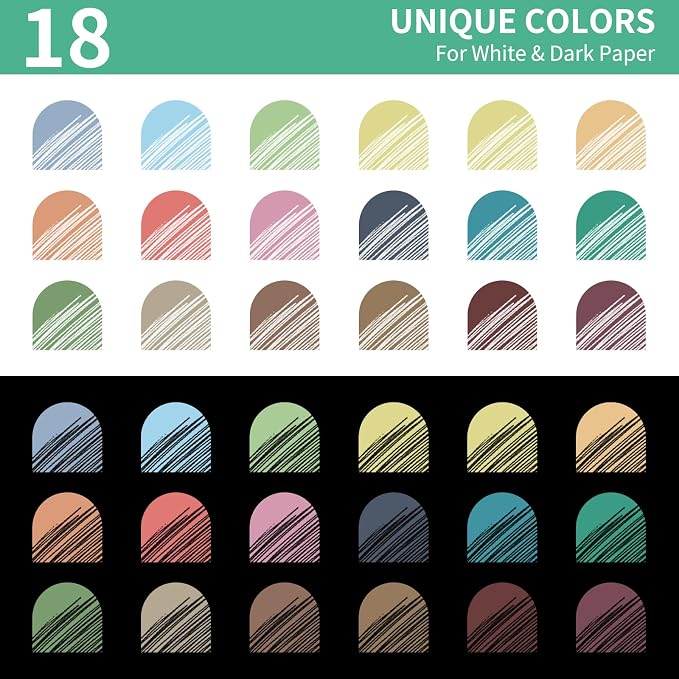 Gel Pens For Coloring, 18 Pack Colored Pens for Black Paper & White Paper - Image 5