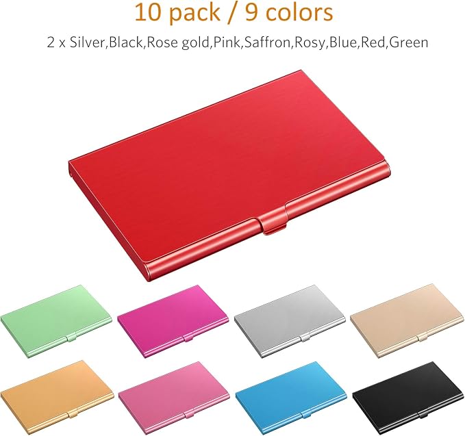 Leinuosen 10 Pack Business Name Card Holder Case Aluminum Business Name Card - Image 2