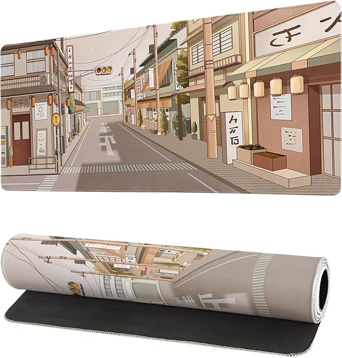 Tokyo Street Mouse Pad Anime Japanese Desk Mat Kawaii Large Gaming Mousepad XL by Siski