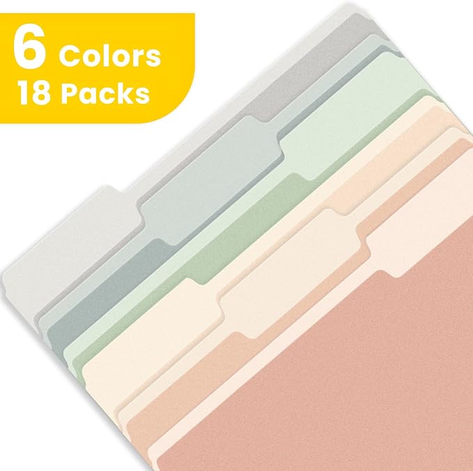 SUNEE File Folders, 18 Pack Manilla Folders 8.5 x 11, Colored Folder Office - Image 3