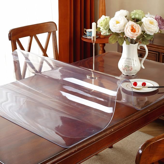 OstepDecor Clear Table Cover Protector 28 x 72 Inch, 1.5mm Thick Plastic Table - Image 2