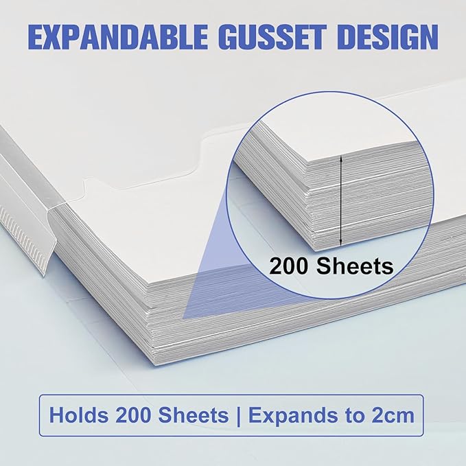 20 Pack Clear Expandable Binder Pockets - Image 3