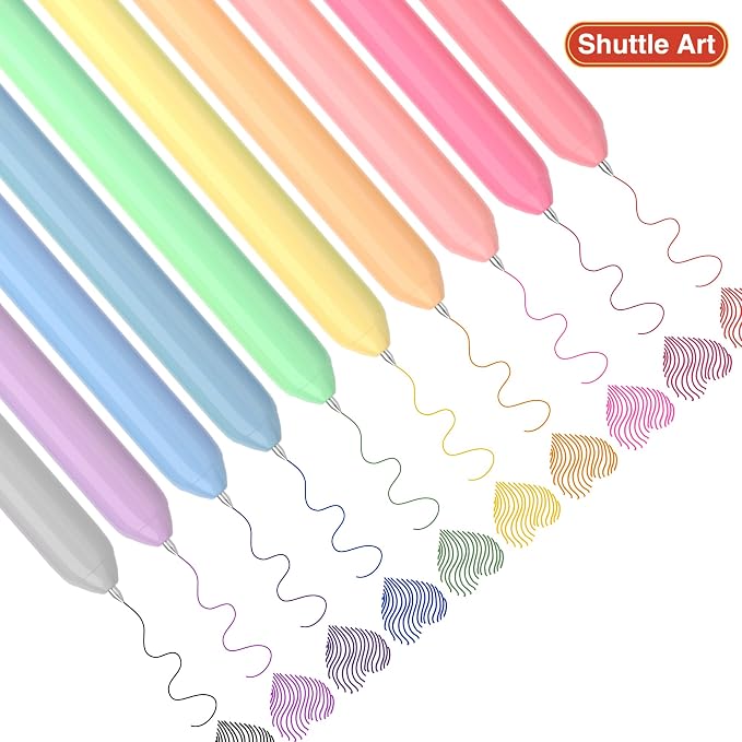 Shuttle Art Ballpoint Pens, 10 Pack Pastel Retractable Colored Ink Ball Point - Image 2