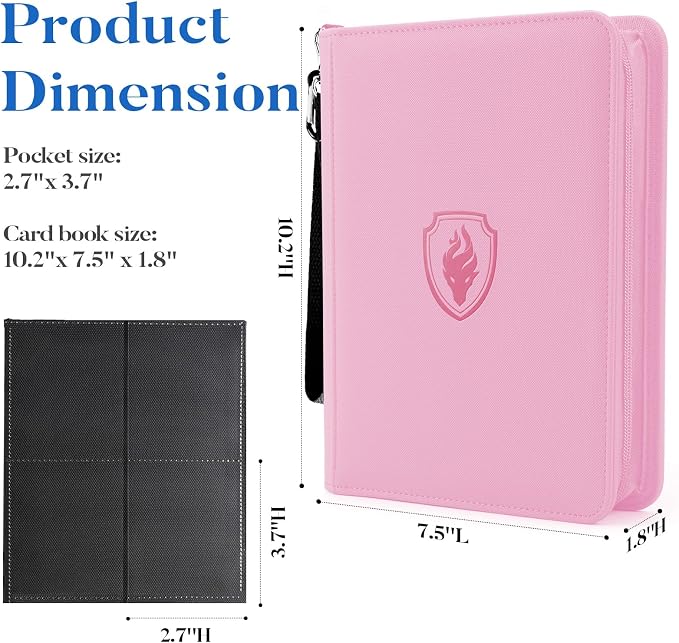 Fabmaker Premium 4 Pocket Zip Card Binder, Trading Card Binder - Image 6