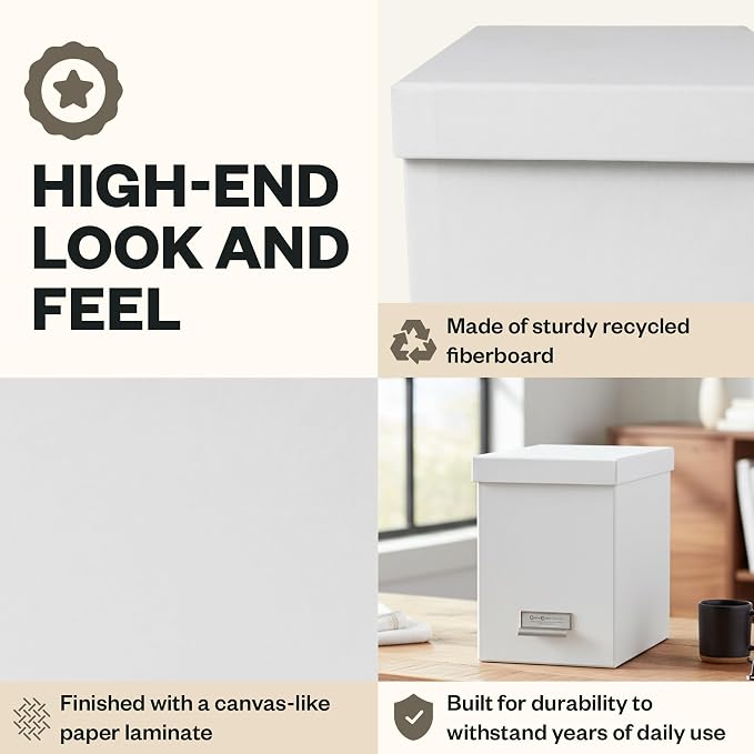 Bigso John Fiberboard Label Frame Desktop File Storage Box - Image 5