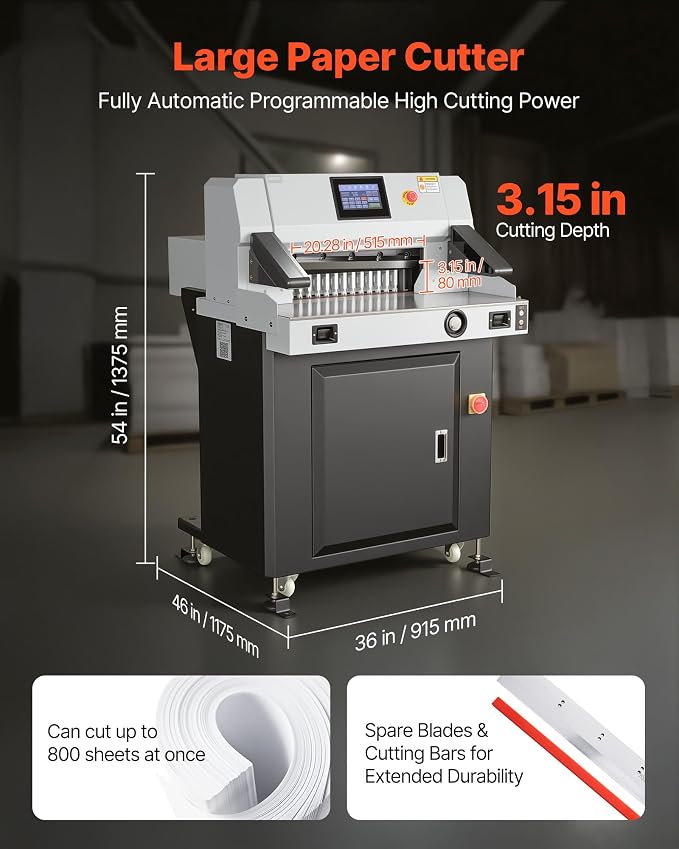 VEVOR Electric Paper Cutter, 1100W Heavy Duty Paper Cutter Machine - Image 2