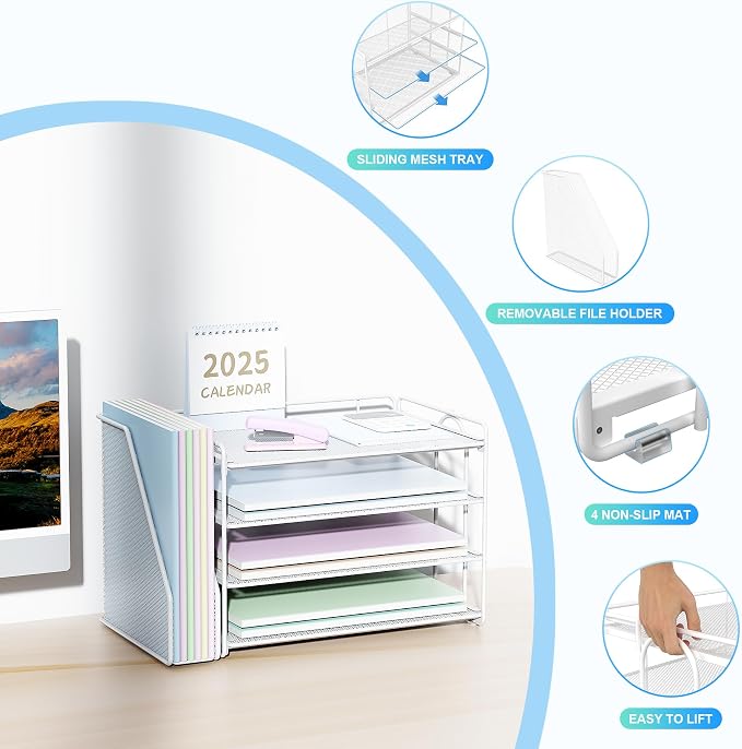 Spacrea Desk Organizers and Accessories, Paper Organizer - Image 3