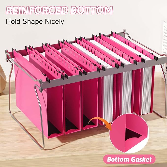 Extra Capacity Plastic Hanging File Folder Letter Size, 12 Pack Reinforced Hang - Image 5