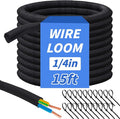 15FT Split Braided Sleeve Cable Management, 1/4 Inch Wire Loom Tubing Cord by Oleitodh