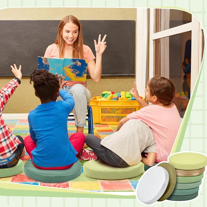 Juexica 8 Pcs Extra Thick Flexible Seating Floor Cushions Assorted Colored - Image 5