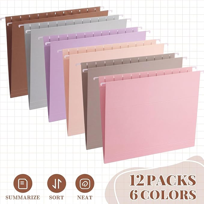 12 Pack Decorative Hanging File Folders, Letter Size - Image 2
