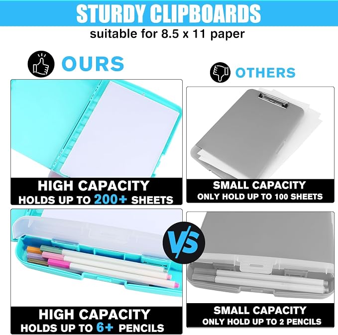 Plastic Clipboard with Storage, Clip Boards 8.5x11 with Pen Holder, A4 Nursing - Image 4