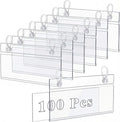 Elsjoy 100 Pack Plastic Wire Shelf Label Holders, Reusable Basket Label Holders by Elsjoy
