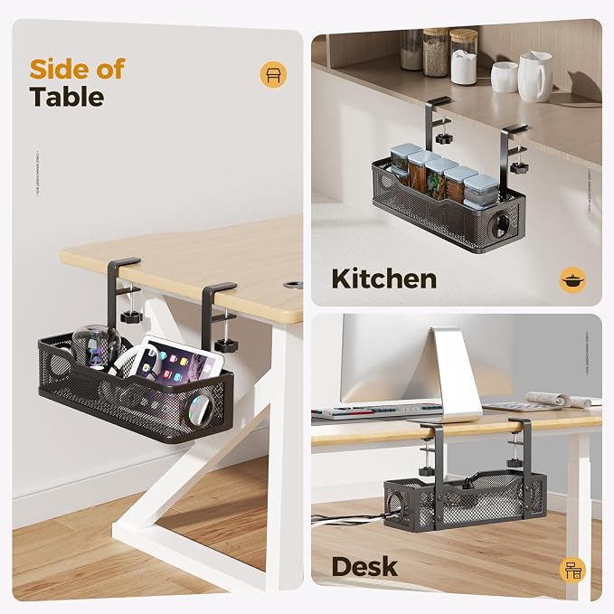 4 Pack Under Desk Cable Management Box Black, Cinati 53.6" Wire Organizers No - Image 7