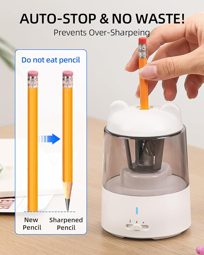 ZMOL Colored Pencil Sharpener, Rechargeable Electric Pencil Sharpener, Auto Stop - Image 5