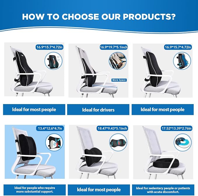 Niceeday Lumbar Support Pillow for Office Chair Car, Gaming Chair Lower Back - Image 8