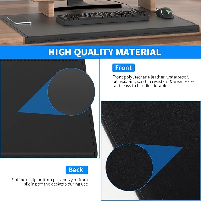 AKOZLIN 31.5"x15.8" Soft PU Leather Surface Office Desk Mouse Mat Pad - Image 5