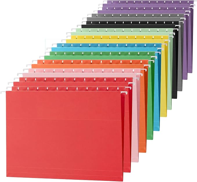12 Pack Decorative Hanging File Folders, Letter Size by Trandraft