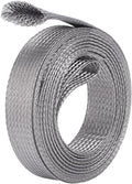 UNICRAFTALE 13.12ft 0.7" W Braided Sleeving Braid Stainless Steel Cable Wire by UNICRAFTALE