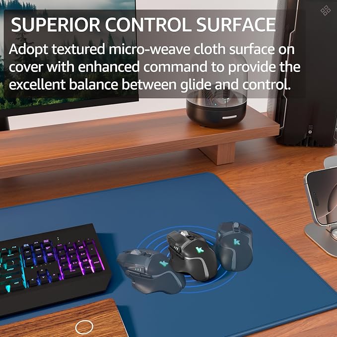 KTRIO Large Gaming Mouse Pad, Desk Mat, 31.5 x 15.7 in, XXL | Smooth - Image 2