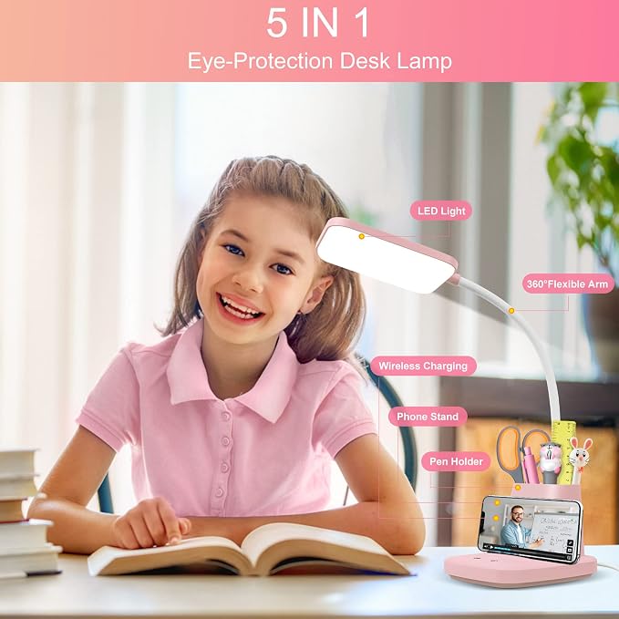 Pink Desk Lamp, Small Desk Lamp - Image 2