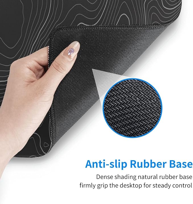Topographic Contour Extended Big Mouse Pad Large, Gaming Mouse Pad Desk Pad - Image 4
