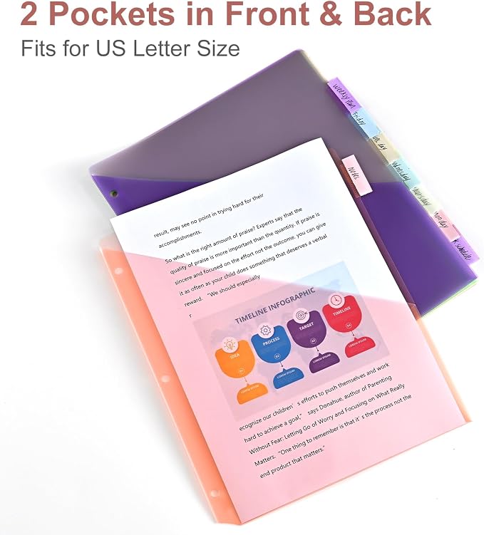 8-Tab Binder Dividers, Index Pockets - Image 4