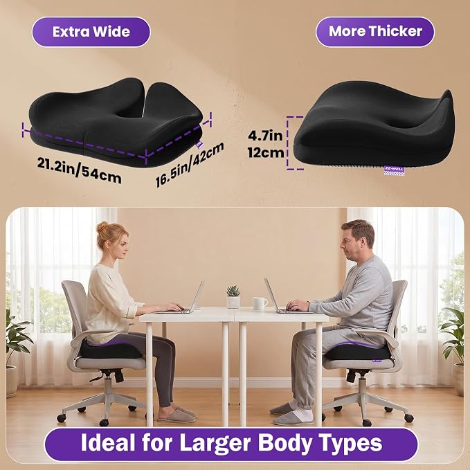 ZZ-WELL Seat Cushion for Office Chairs, 21.2 Inches | Coccyx Cushion for - Image 5