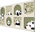 Cute Kawaii Panda Desk Mat Large Beige Mouse Pad XXL Mouse Pad Keyboard Mat by Nasdalgias