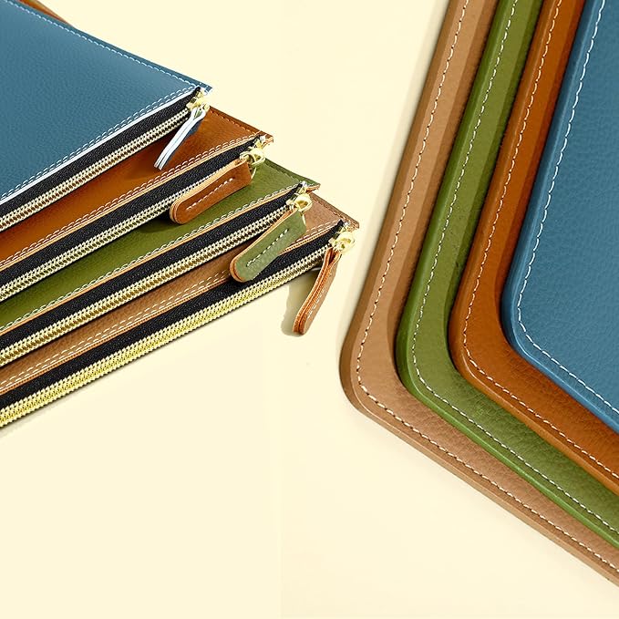 PU Leather A4 File Folder Zipper Document Holder Envelope Folder Case - Image 7