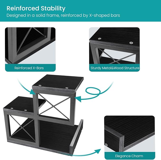 ELITEROO Wood Desktop Shelf, 3 Tier Desk Shelves Small Bookshelf Organizer - Image 5