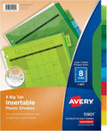 Avery Dividers for 3 Ring Binders, 8-Tab Plastic Binder Dividers Insertable Big by Avery