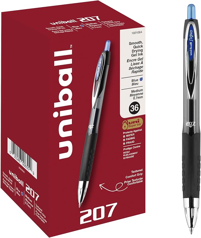 uni-ball 207 Retractable Gel Pens, Medium Point by uni-ball