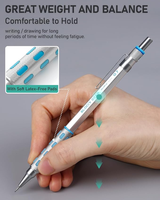 Nicpro 36PCS Blocky Gear Mechanical Pencil Set, Art Drawing Pencils 0.3 0.5 0.7 - Image 3