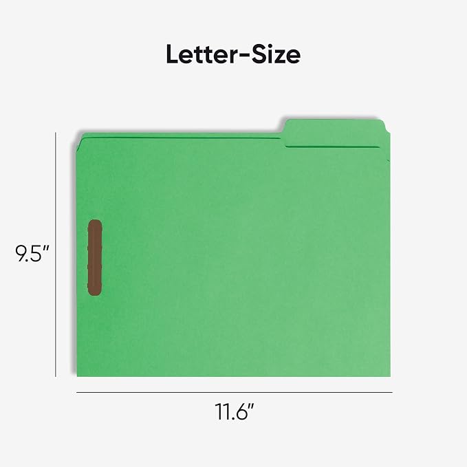 Smead Fastener File Folders, Reinforced 1/3-Cut Tabs, 2 Fasteners, Letter Size - Image 3