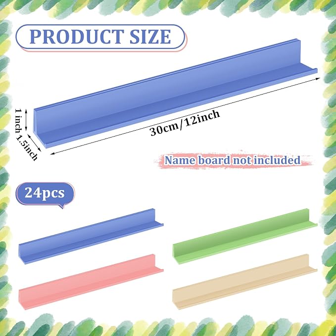 24 Pcs Color Classroom Desk Name Plates Holder, Name Tag Holders - Image 3